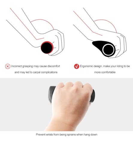 TOPCABIN Bike Grips 2PCS 90mm Length Bike Handlebar Grips Short Mini Bicycle Handlebar Grips Two-Color Rubber Ergonomic Design - color: Rubber Black(90mm)