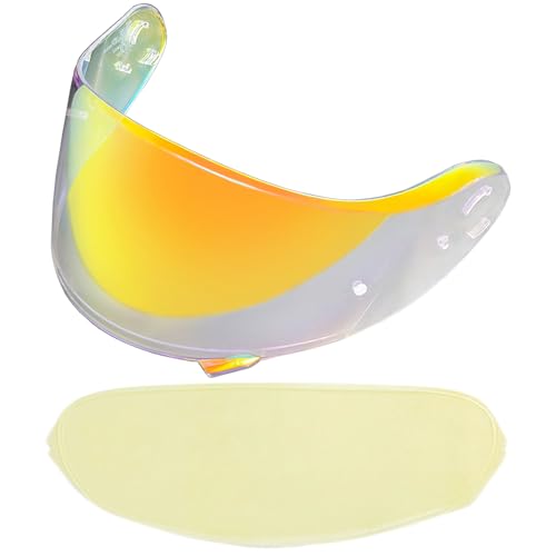 Neotec 2 Helmet Visor Replacement.CNS-3 Motorcycle Helmet Shield UV Protection Compatible with Neotec 2 (Revo Clear Red+Anti Fog Film) - color: Anti Fog Film+revo Clear Red