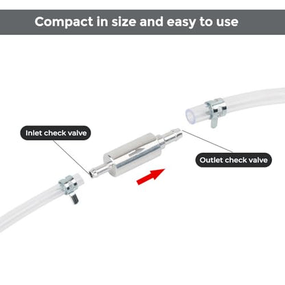 2 Sets Brake Bleeder Hose, One Way Check Valve Brake Bleeding Kit for Motorcycle Clutch, Brake Fluid Bleeder Tube with Aluminum Valve, PVC Hose, Screw Caps and Spring Clips
