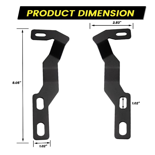 Hood Hinge Ditch Light Mount Brackets Compatible with Toyota Tacoma 2016-2021 3rd Gen Auxiliary Offroad Pod Work Light, Tacoma Hood Mount Lighting Brackets Kit - Black 2PCS - size: For Tacoma 2016-2021