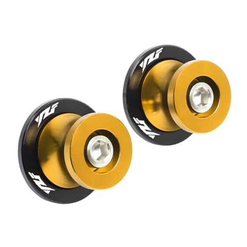 Motorcycle Swingarm Spools for YZF R1 R3 R6 R7 R9 R25 R125 600R 750R All Year, 6mm CNC Aluminum Sliders Stand Screws, Good Spools Accessories For Your YZF R1 R3 R6 R7 gold - color: gold