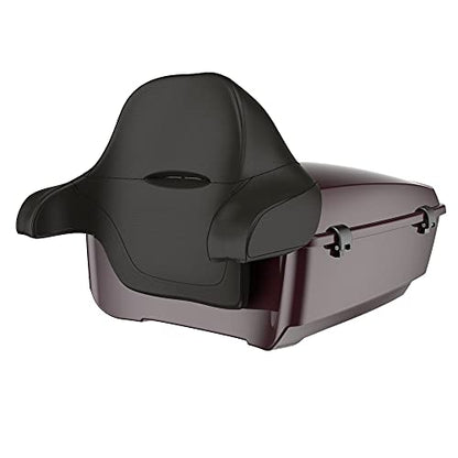 Advanblack US Stock Black Cherry King Tour Trunk Pack, Black Mount Bracket, Top Luggage Rack, Orange Trunk Pak Liners Fit for 09-Later Harley Touring, Road Glide, Street Glide Special, Electra Glide - color: Black Cherry