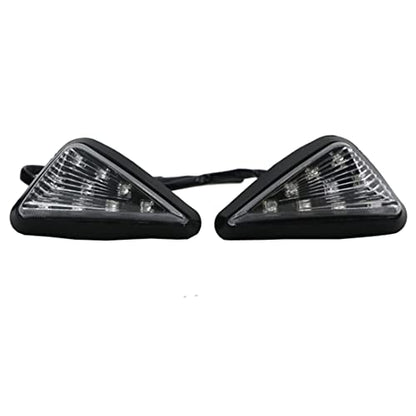 Triangle Flush LED Motorcycle Turn Signals Blinkers Indicator Lights 1 Pair (Red) - color: Red