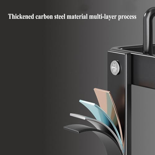 2-Tier Dish Drying Rack with 360° Rotating Drainage, Detachable Utensil Holder , Rust-Resistant Carbon Steel Dish Drainer for Kitchen Counter - color: Black