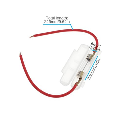 4pcs 15A Motorcycle Inline Glass Fuse Holder Box for 30x6mm Fuse