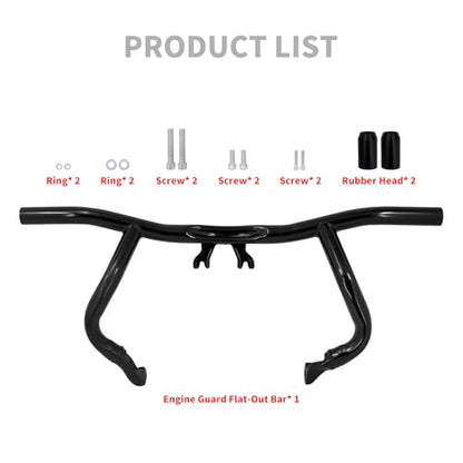 Engine Guard Flat Out Crash Bar for Harley Touring Street Glide Road Glide Road King Electra Glide CVO Ultra Limited Black 2014-2025 - color: Black