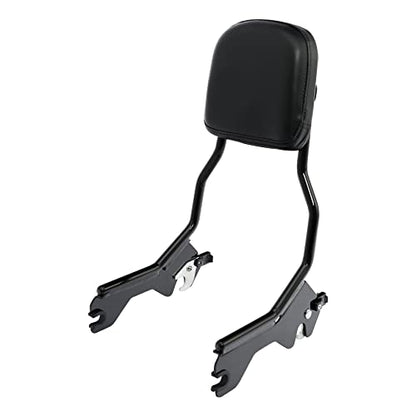XFMT Motorcycle Detachable Standard Height Sissy Bar Upright Passenger Backrest Pad For Harley Softail Low Rider Sport Glide FXLR FXLRS and FLSB '18-Later, Gloss Black - color: Gloss Black