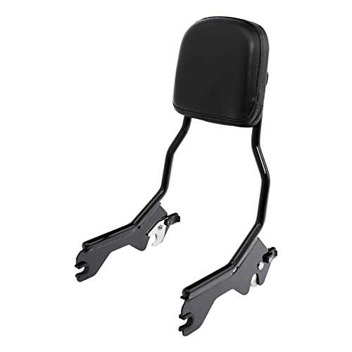 XFMT Motorcycle Detachable Standard Height Sissy Bar Upright Passenger Backrest Pad For Harley Softail Low Rider Sport Glide FXLR FXLRS and FLSB '18-Later, Gloss Black - color: Gloss Black