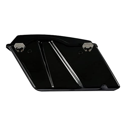 TCMT Hard Saddle bags Saddlebag Trunk Lid Latch Keys Fits For Harley Davidson Road King Road Glide Street Glide Electra Glide Ultra Classic 1994-2013 - color: Vivid Black Chrome Latches#B