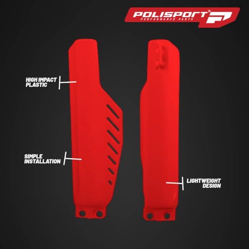 Polisport Fork Guards for Honda CRF250R, CRF450R, CRF450RX (2019-2025) Red, Durable Off-Road Fork Protectors