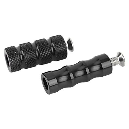 Buachois 2 Pair CNC Universal Motorcycle Foot Pegs,Anti-Skid Gear Shift Brake Lever Foot Pegs,6mm Hole Front Footrests Footpeg Rearsets,for M6 6mm Mounting Bolts Motorbike - color: Black