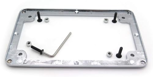 Billet Aluminum Motorcycle License Plate Frame 7x4 Inch Black Finish Fits Custom Chopper Springer Mini Bike Universal Axle Mount Applications - color: Chrome, size: Classic