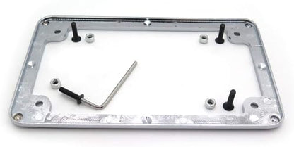 Billet Aluminum Motorcycle License Plate Frame 7x4 Inch Black Finish Fits Custom Chopper Springer Mini Bike Universal Axle Mount Applications - color: Chrome, size: Classic