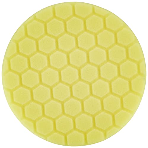 Chemical Guys BUFX_101HEX6 BUFX_101_HEX6 Hex-Logic Heavy Cutting Pad, Yellow (6.5 Inch Pad Made for 6 Inch Backing Plates), 1 Pad Included - size: 6.5 Inch Pad (1 Pack), style: Medium/Heavy Cutting Pad
