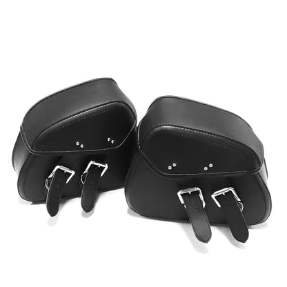 MZS Motorcycle Saddle Bags, 16L Waterproof Throw Over Saddlebags Storage Motorbike Side Bag Accessories Compatible with Sportster Softail Dyna V-star Shadow Rebel Boulevard Vulcan Eliminator Fury - size: 16L
