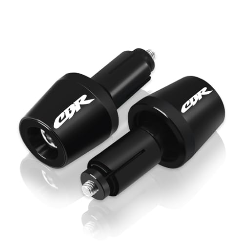 MFGZD Motorcycle Bar Ends Plug,CNC Aluminum Alloy Handlebar Ends Grips Plug For Honda CBR1000RR CBR650R CBR600RR CBR500RR CBR400RR CBR650F CB650R CB650F CBR250R CBR600 F1/F2/F3/F4 CRF1000L - size: For CBR Black