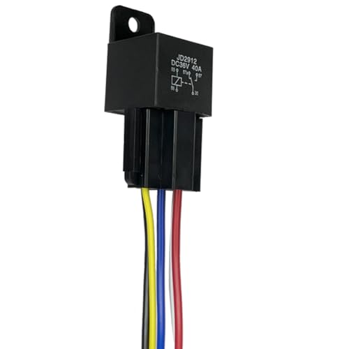 36V 40A 5Pin Relay SPST Harness Sockets with Color-Labeled Wires for Automotive Truck Van Motorcycle Boat Car Relay Harness,Replaces Type: JD-2912 Waterproof Relay Socket (1pcs) - size: 5PIN