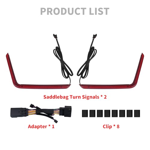 Motorcycle LED Saddlebag Lights OEM Reflectors Sequential Turn Signal Light Fit for Harley Touring Stree Glide Electra Glide FLTRX 2024-2025 CVO 2023 (Red Lens) - color: Red Lens