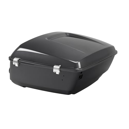 TCMT 13.7" King Motorcycle Trunk Box W/Latch Key Fit For Harley 2014-2025 Touring CVO Road King Road Glide Street Glide Electra Glide Ultra Limited Gauntlet Gray Metallic - color: Gauntlet Gray Metallic(W Speaker Holes)