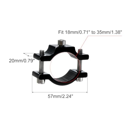uxcell 2Pcs Motorcycle Tube Clamp, Fit 0.7" to 1.4" OD Motorcycle Bicycle Light Mount Bracket Car Light Bar Holder Clamp, Black (18-35mm)