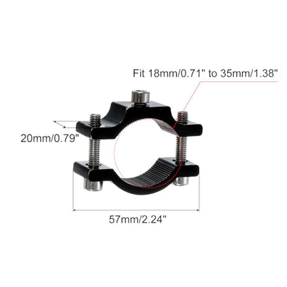 uxcell 2Pcs Motorcycle Tube Clamp, Fit 0.7" to 1.4" OD Motorcycle Bicycle Light Mount Bracket Car Light Bar Holder Clamp, Black (18-35mm)