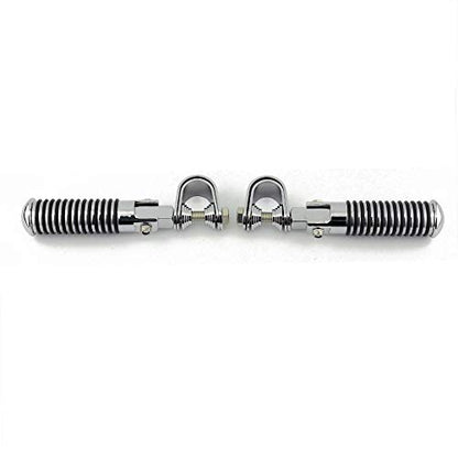 Motorcycle Footpegs Highway Pegs Adjustable Rubber Footrest 7/8" OR 1" Engine Guard Clamp Kit For Touring Road King Softail Dyna Universal (Chrome) - color: Chrome # 2