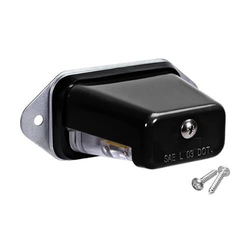 Universal LED License Plate Light, Waterproof 12V/24V DC License Tag Light License Plate Lamp Tail Light for Car Trailer Truck Pickup UTV ATV RV Boat 12V DOT Compliant (Black case) - color: Black case