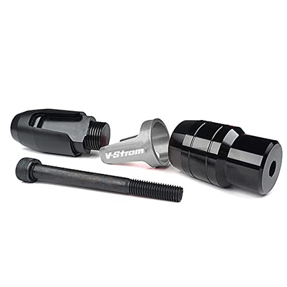 For SUZUKI V-Strom 250 650 1000 DL250 DL650 DL1000/V-Strom1000/XT Motorcycle CNC Aluminum Frame Crash Pad Exhaust Sliders Crash Protector slider - color: Titanium