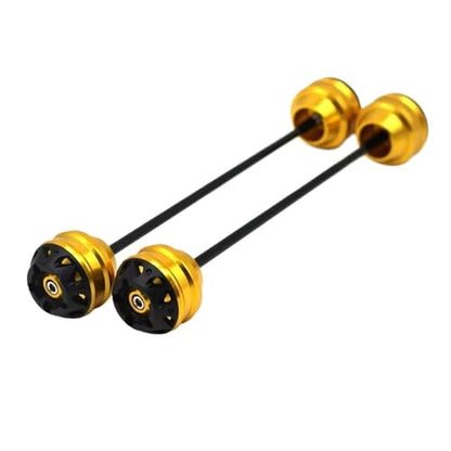 Compatible with Z900 Z900RS Z900SE Z650 NA400 N650 Motorcycle Front Rear Axle Fork Wheel Crash Sliders Protector Pad(Gold) - color: Gold