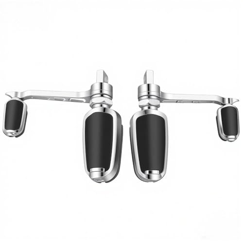 2 Pack Motorcycle Highway Foot Pegs Compatible With Harley Engine Guard 1.25 In Crash Bar Mount, Adjustable Angle Rider Rest Pegs, Non Slip Rubber Inserts, For Touring Long Distance Riding