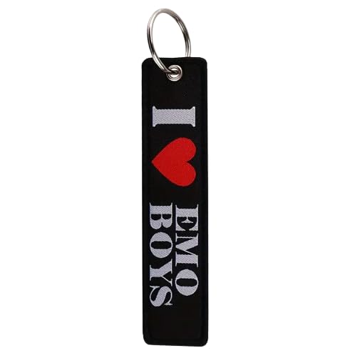 PrimeSecrets Keychains for Motorcycle, Scooter, Car, Mopes, ATV, Backpack Gift Men Women Street Racing Auto Parts Accessories - color: I <3 Emo Boys