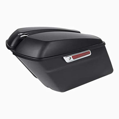 TCT-MOTORPARTS Matte Black Hard Saddle Bags Saddlebag w/Latch Fit for Harley 2014-2024 Touring FLT FLHT FLHTCU FLHRC Road King Street Electra Glide Ultra-Classic - color: Standard Matte Black