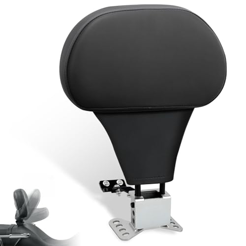 FOVPLUE Adjustable Rider Backrest, Detachable Plug-in Driver Backrest Pad w/Mounting Kit for Harley Touring 2009-2025,CVO Road Glide Street Glide Tri Glide FLHTK/L Electra Glide Road King,BLACK - color: Black Smooth style