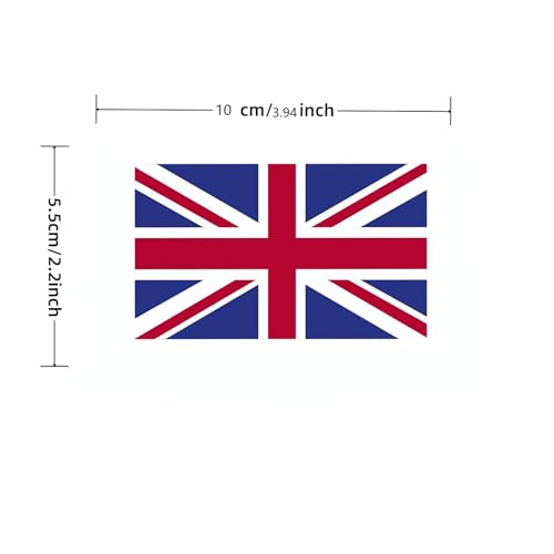 4 PCS Flag Stickers - England Flag Stickers Decals for Cup Computer Laptop Car Bumper Window Helmet Musical Instrument with Smooth Surface - size: England