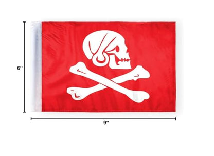AGAS Henry Every Pirate Motorcycle Flag 6x9 inch - Double-Sided Printed 2-Ply Durable Knitted Polyester - 0.75 inch Sleeve- Fits on 3/8" Mount Pole - color: Henry Every