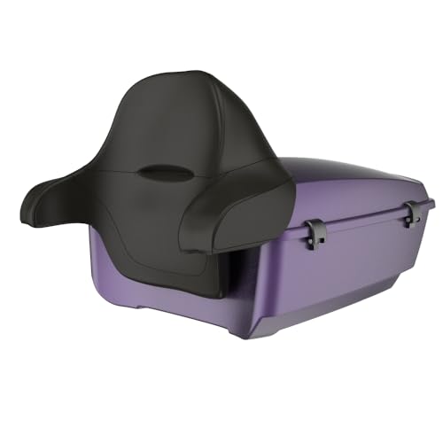 Advanblack 2025 Road Glide King Tour Trunk Pack Black Latch Wrap-Around Backrest Compatible with 1997-2025 Harley Touring Road Glide, Street Glide, Electra Glide (Purple Abyss Denim) - color: Purple Abyss Denim