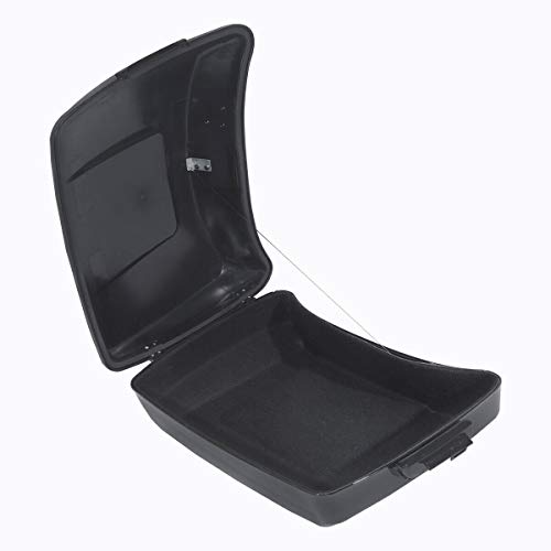 TCT-MOTORPARTS Completed Black Chopped Tour Luggage Trunk Bracket &Mounting Backrest Fit for 2014-2025 Harley Road Glide Street Glide Special Ultra Limited - color: Gloss Black Chopped Trunk+Black Rack