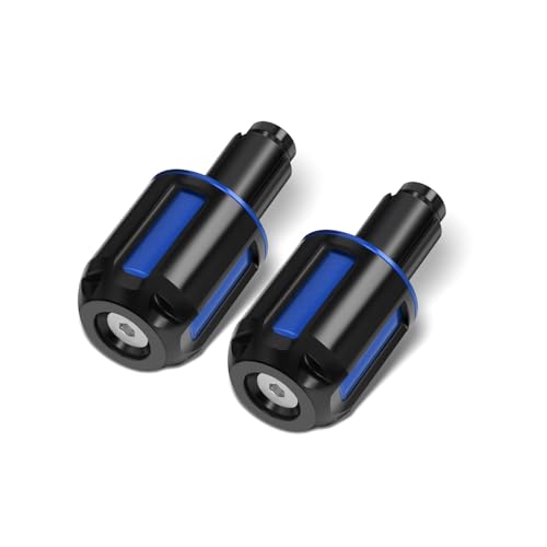 Motorcycle Handlebar Bar Ends Plug, CNC HandleBar Bar Ends Grips Plug Fit For Kawasaki Yamaha Honda Suzuki Aprilia And Motorcycles With Handlebar Inner Diameter Of 14-22mm (Blue) - color: Blue