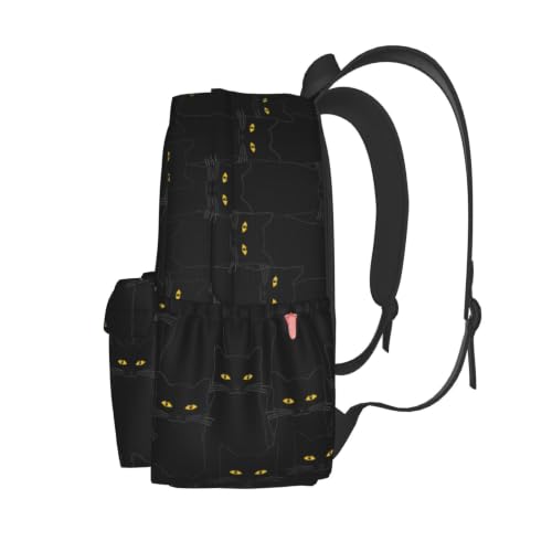 Black Cat Backpack Bookbag Laptop Backpacks Multipurpose Daypack for Boys Girls School Men Women Travel Hiking - color: Black Cat