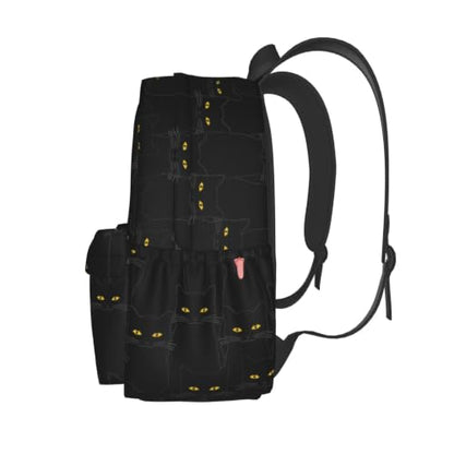 Black Cat Backpack Bookbag Laptop Backpacks Multipurpose Daypack for Boys Girls School Men Women Travel Hiking - color: Black Cat