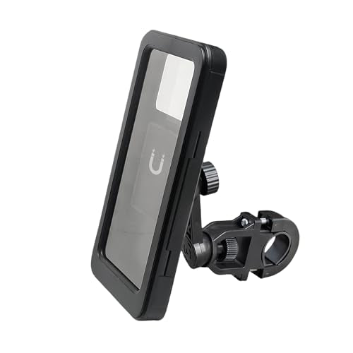 Motorcycle Phone Mount Holder, Universal Handlebar Mount for Bikes and Electric Vehicles, Black (Waterproof Phone Mount)