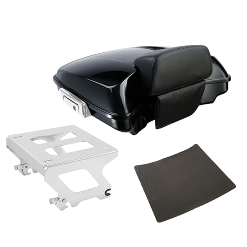TCT-MOTORPARTS Razor Trunk Backrest w/Chrome Solo Luggage Mounting Rack Fit for Harley Sport Glide FLSB 2018-2025 2019 - color: Style #3