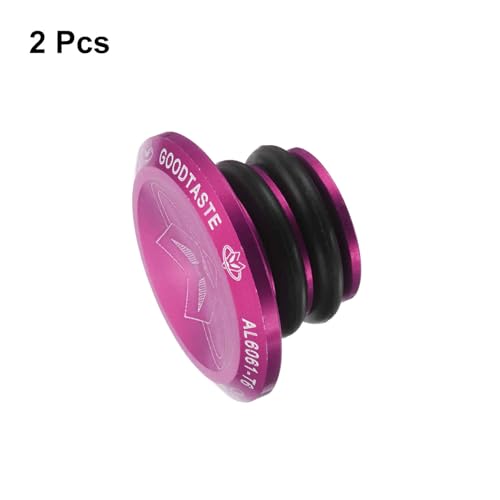 HARFINGTON Bar End Plugs Aluminum Handlebar End Caps Bike Plugs with Matching Rings for MTB Road BMX Fixed Gear Bike, Pink - color: Pink