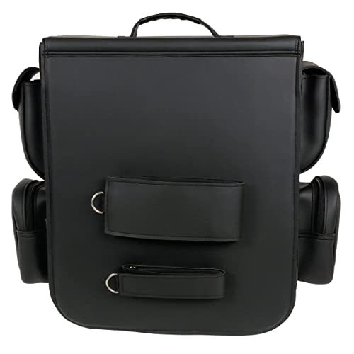 Milwaukee Leather SH584-BLK-PCS Black PVC Two Strap Sissy Bar Bag (16X19X7), One Size