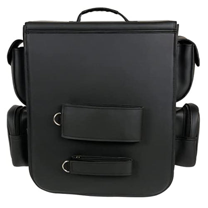 Milwaukee Leather SH584-BLK-PCS Black PVC Two Strap Sissy Bar Bag (16X19X7), One Size