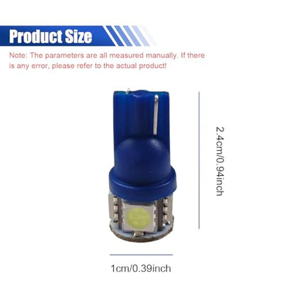 Craedli 2PCS 194 LED Light Bulbs, 12V T10 2825 168 Car License Plate Lights with 5SMD 5050 Chips, 6000K Ice Blue Bright Wedge Base Lamp Replacement for Car Interior Dome Map(Blue) - color: Blue