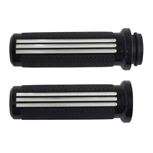 1" Electronic Throttle Defiance Handlebar Grips 25mm Hand Grips Fit for Harley Touring Street Glide Road King Road Glide Electra Glide - color: #1 Black&Chrome