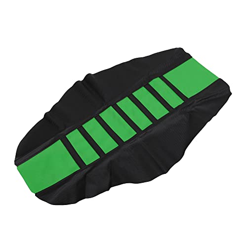 X AUTOHAUX Universal Motorcycle Pit Dirt Bike Faux Leather Soft Seat Cover Anti Slip Seat Cushion Green Black - color: Green