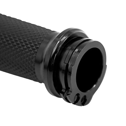1 inch Handlebar Grips 25mm Aluminum Defiance Cable Throttle Hand Grips Compatible with Harley Touring Softail Dyna Sportster XL883 1200 XR VRSC - color: Black-Electronic Throttle