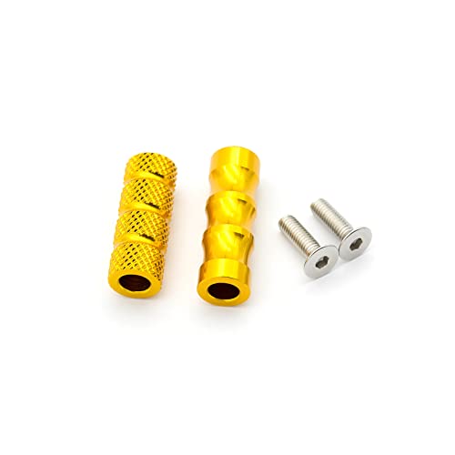 PROCNC 6mm Motorcycle Knurled Shifter Peg Anti-Skid Gear Shift Brake Lever Foot Pegs Pedal Hole Footrests Footpeg Rearsets For Suzuki Yamaha Kawasaki Bmw (Gold) - color: gold